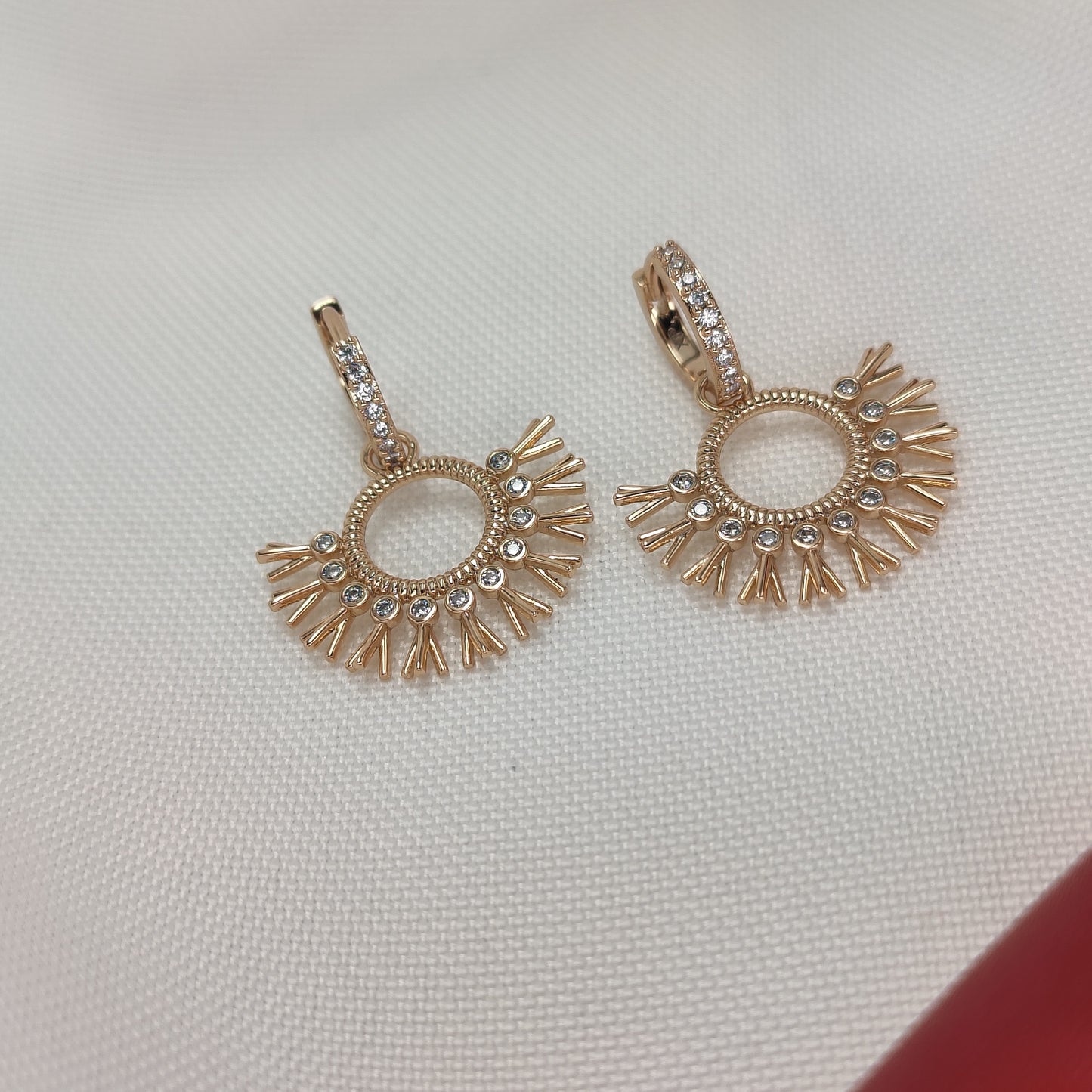 Aurora - Sunburst Drop Earrings With Zirconia