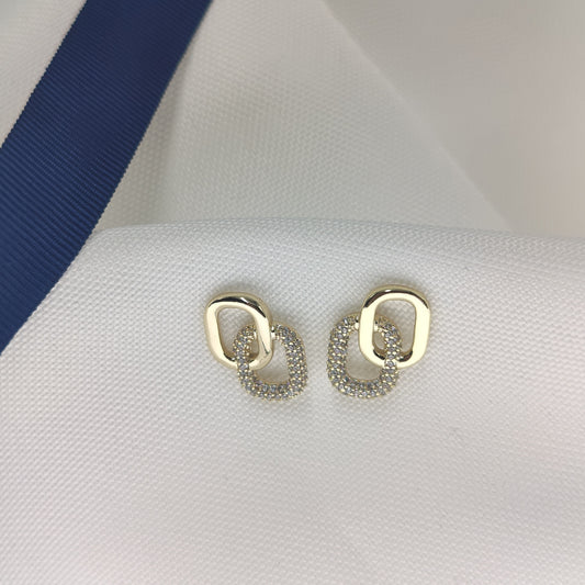 Olivia - Linked Stud Earrings with Zirconia