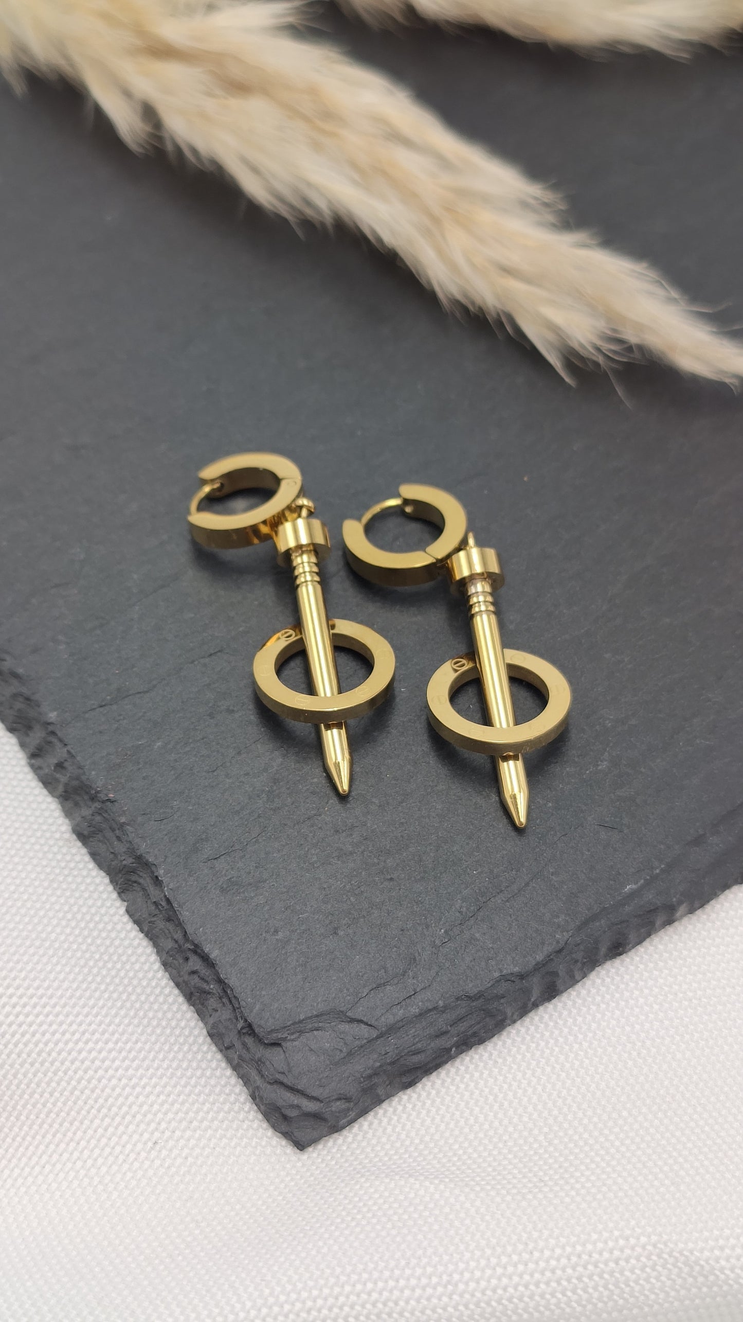 Xena - Industrial Hoop Earrings