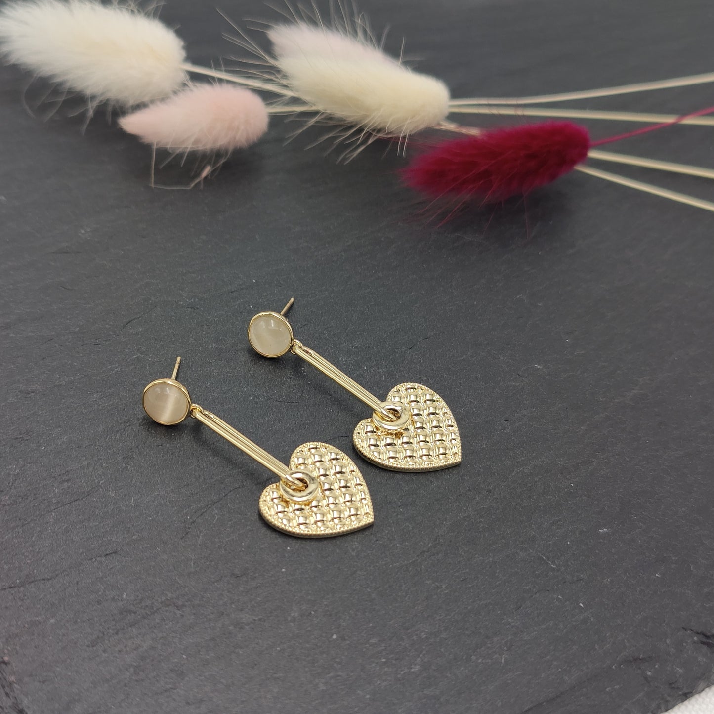 Rosa - Heart Drop Earrings