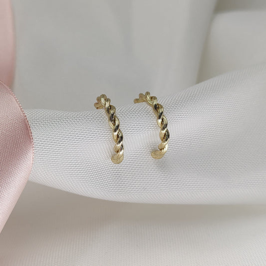 Diana twisted hoop earrings, gold-tone