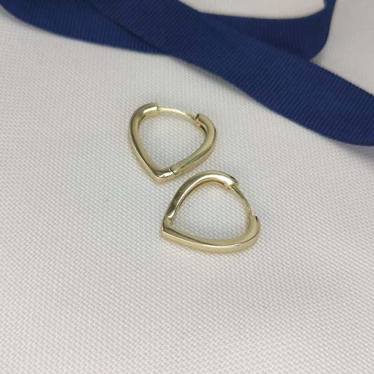 Juliet heart hoop earrings, gold-tone