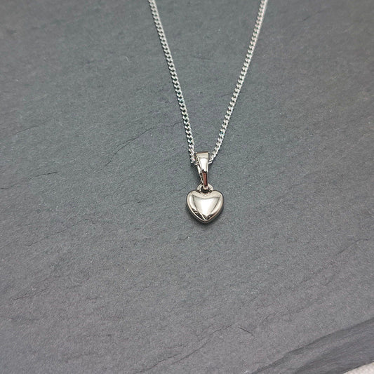 Clara petite heart necklace, silver-tone