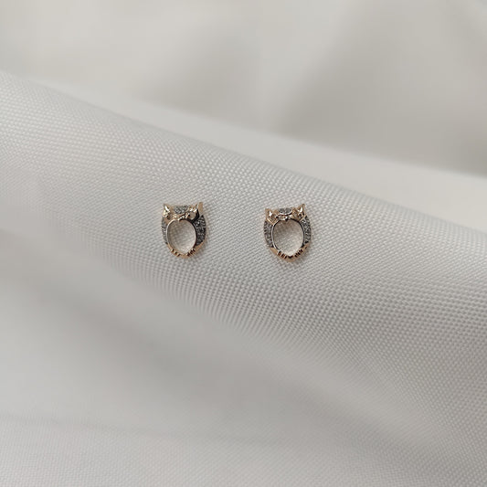 Zoe - Owl Stud Earrings With Zirconia