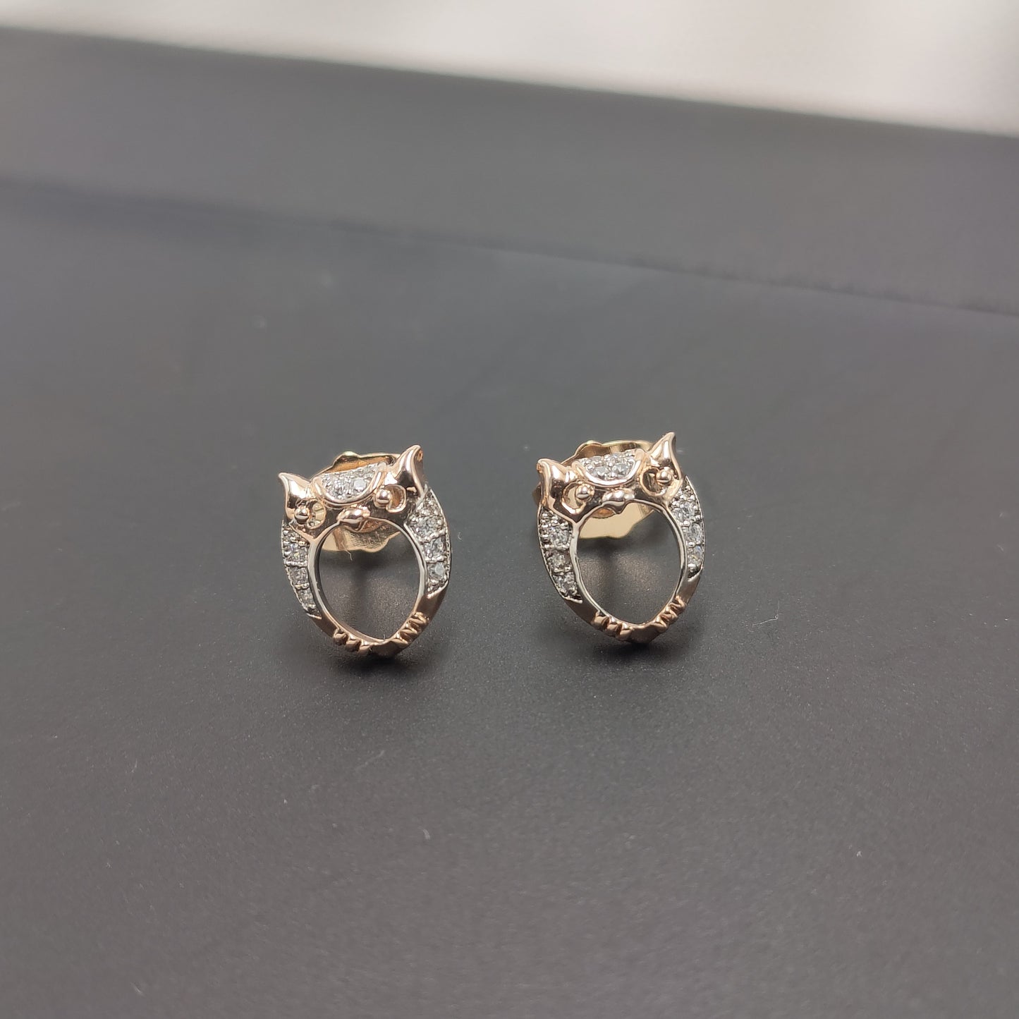 Zoe - Owl Stud Earrings With Zirconia