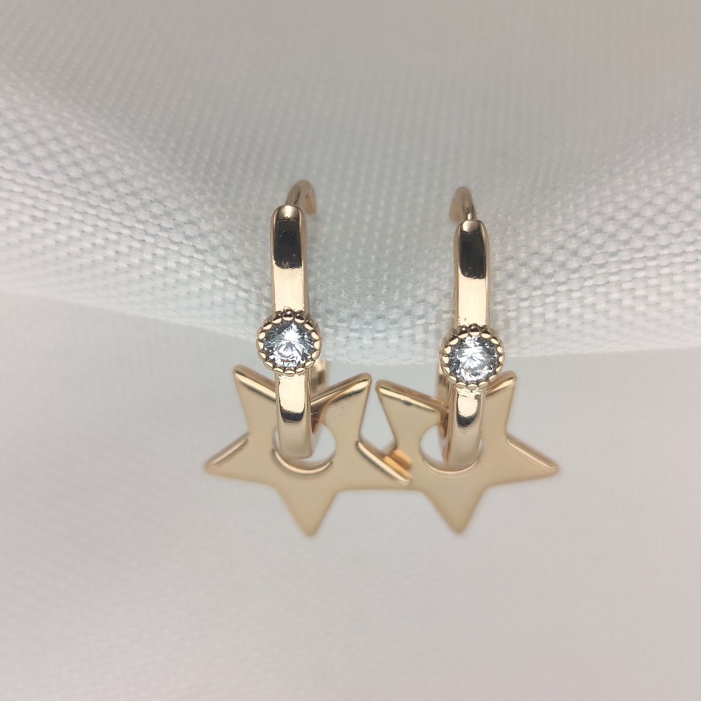 Stella - Star Hoop Earrings With Zirconia