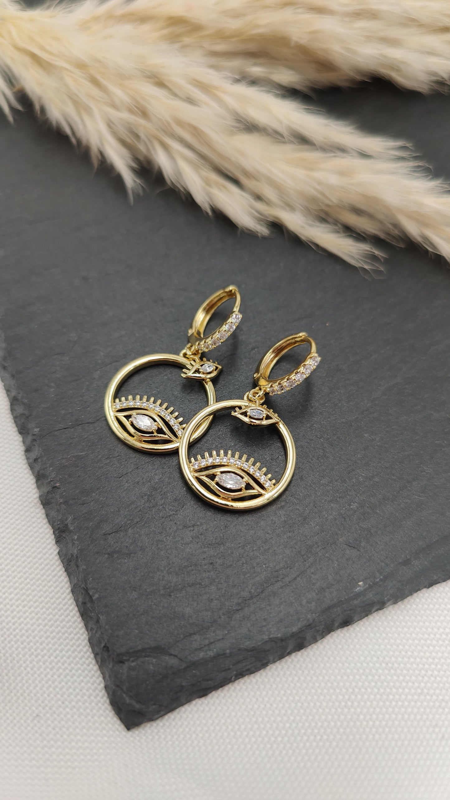 Iris - Eye Charm Earrings With Zirconia